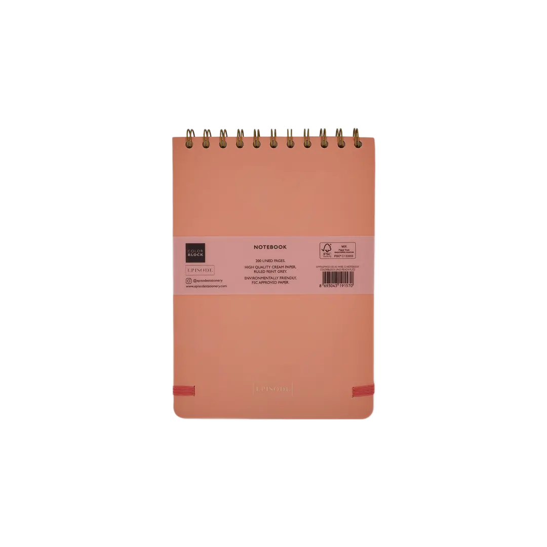 Episode Colourblock Uno Peach Fuzz A5 Spiralli Defter