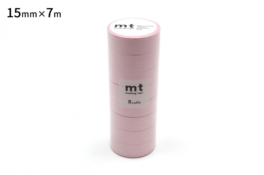 Kamo-i Masking Washi Tape 15mm×7m×8 Rolls Pastel Rose