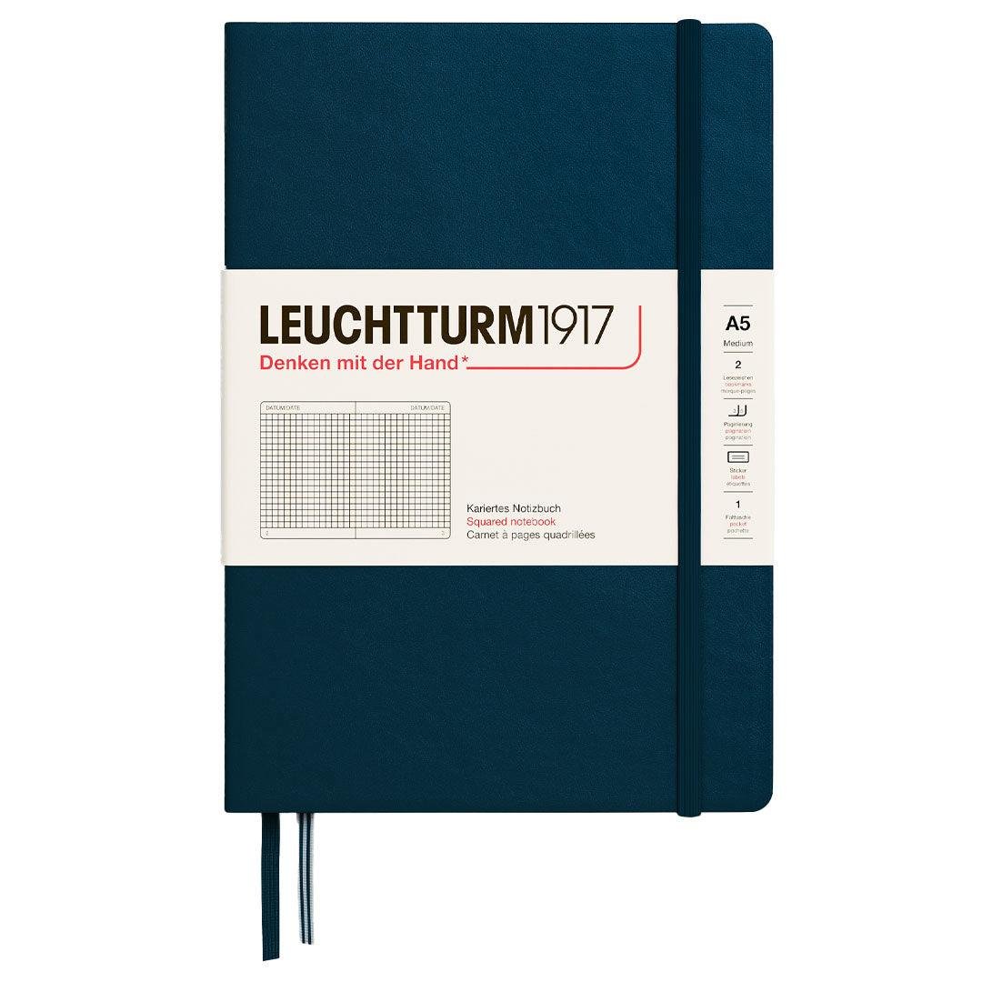 Leuchtturm1917 2025 Colors Orta Boy (A5), Sert Kapak, 251 Sayfa, Kareli Defter Deep Sea 372191