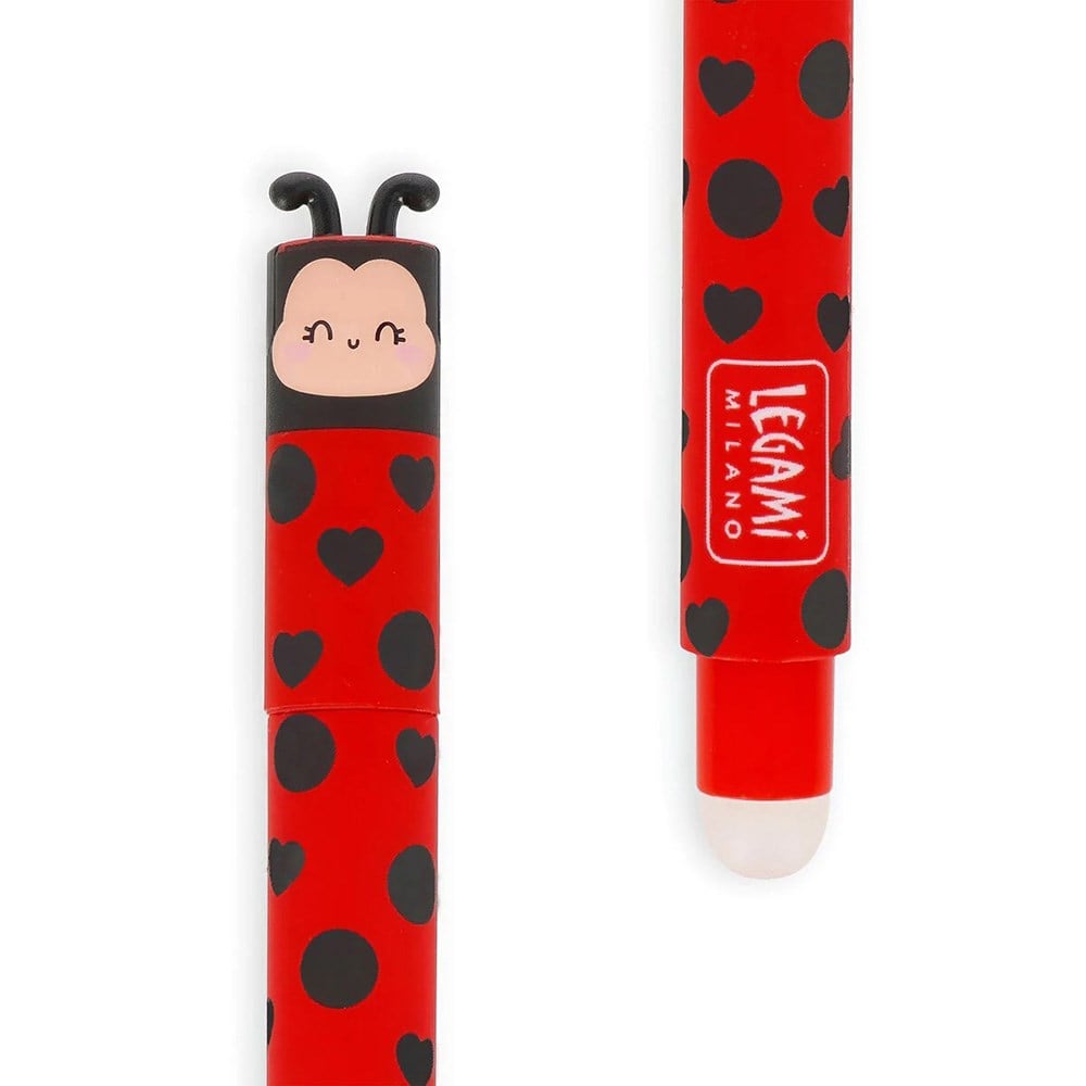 Legami Erasable Pen - Ladybug Kırmızı Jel Kalem Uğur Böceği Ep0074