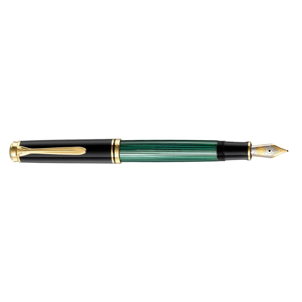 Pelikan Souveran M800 Green Black Fountain Dolma Kalem EF Uç