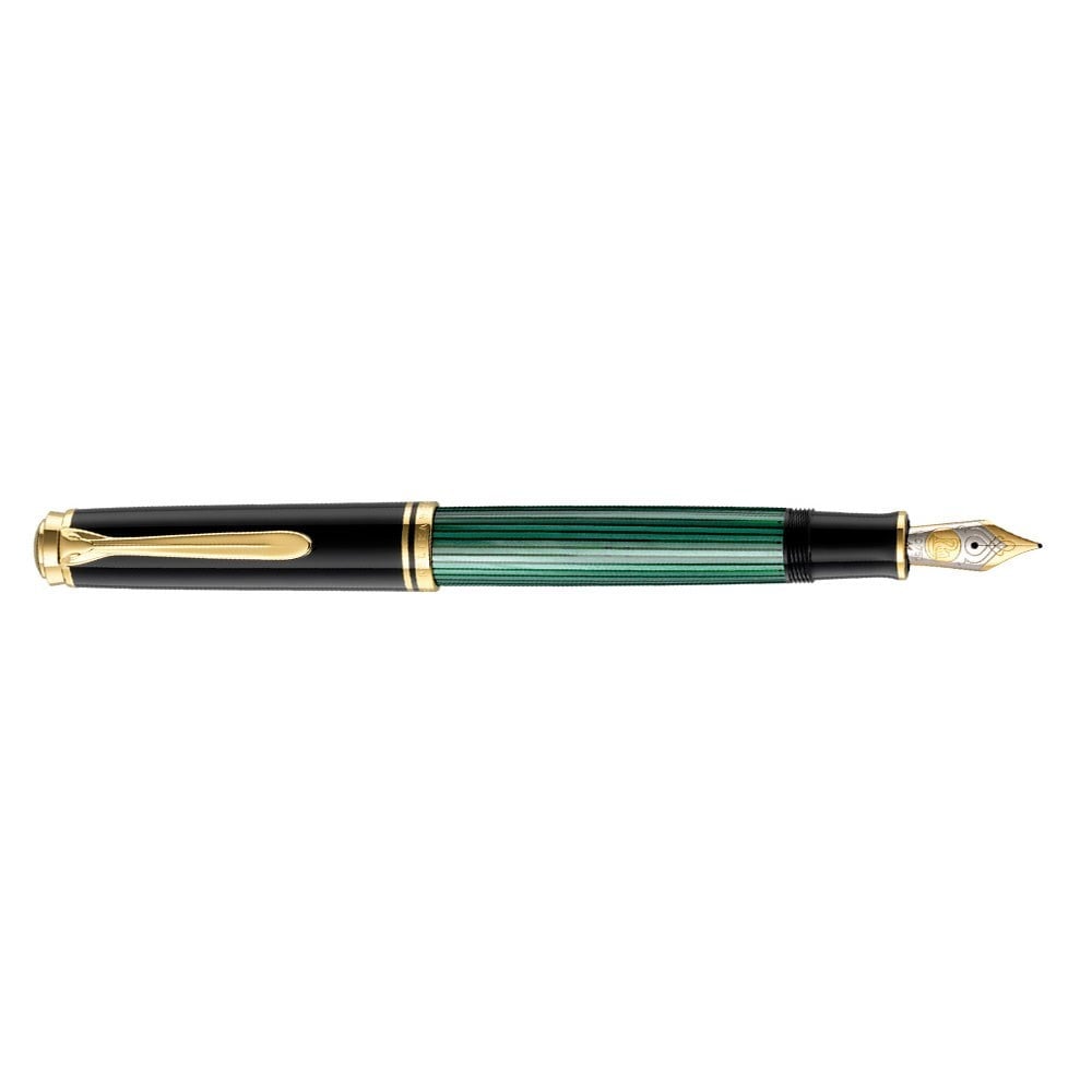 Pelikan Souveran M800 Green Black Fountain Dolma Kalem EF Uç