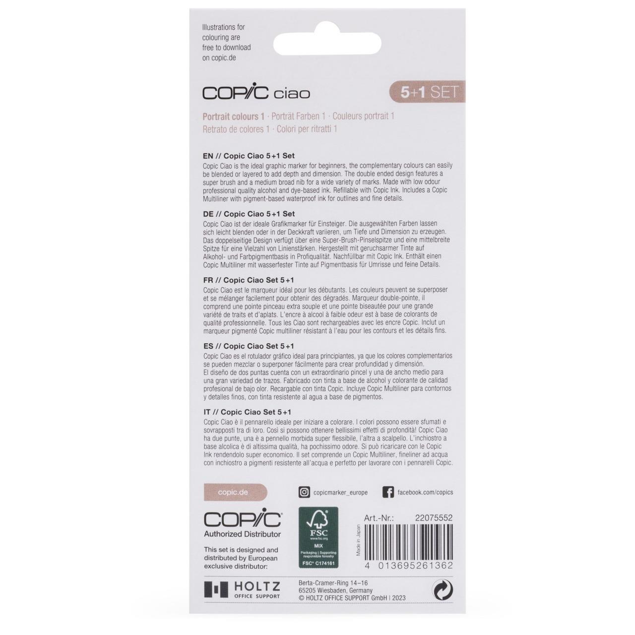 Copic Ciao 5+1 Set - Portrait Colors 1