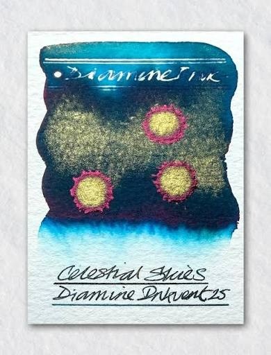 Diamine Inkvent Teal Calender Celestial Skies Shimmer Mürekkep