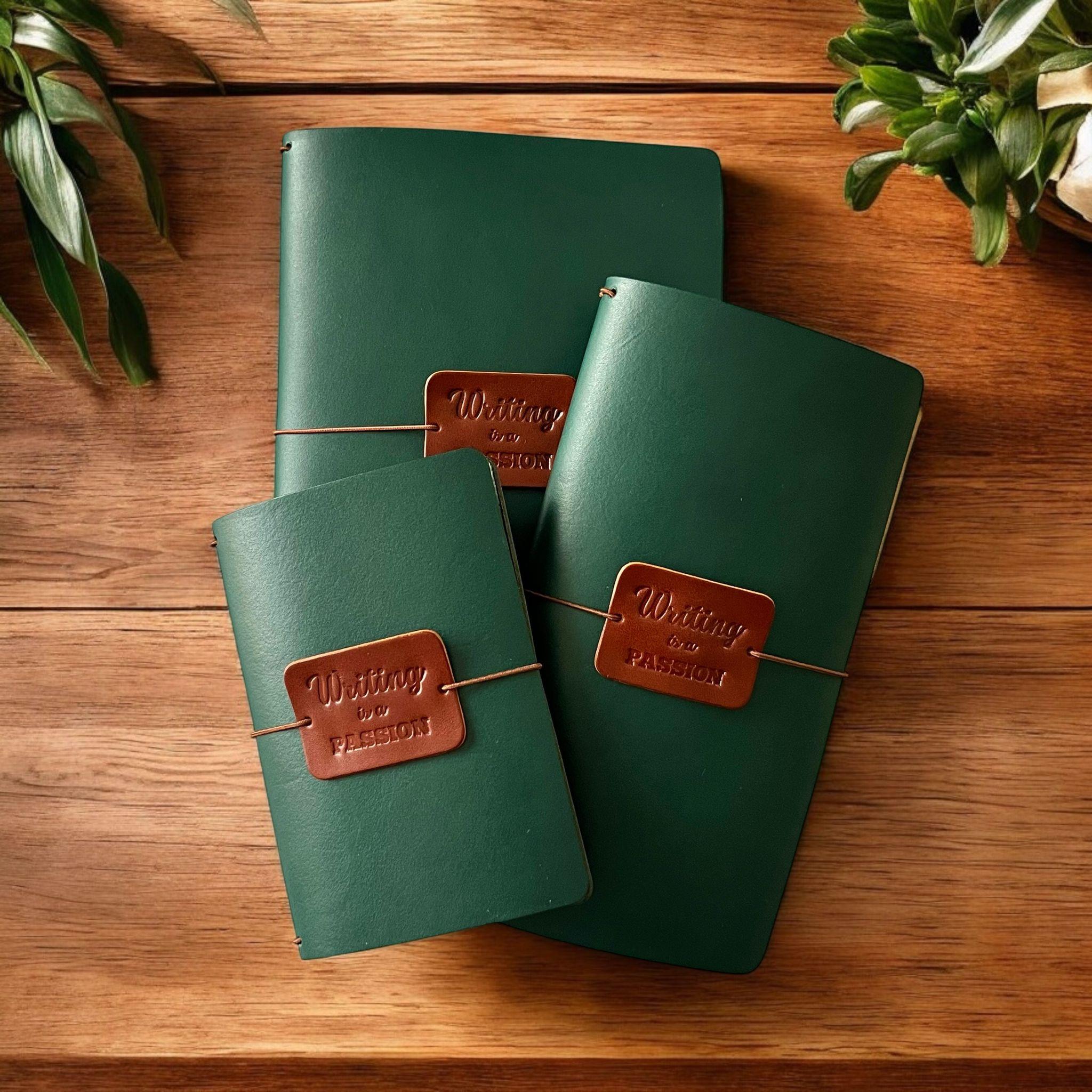 Aegean  Leather Pasaport Size Deri Defter Kılıfı Yeşil