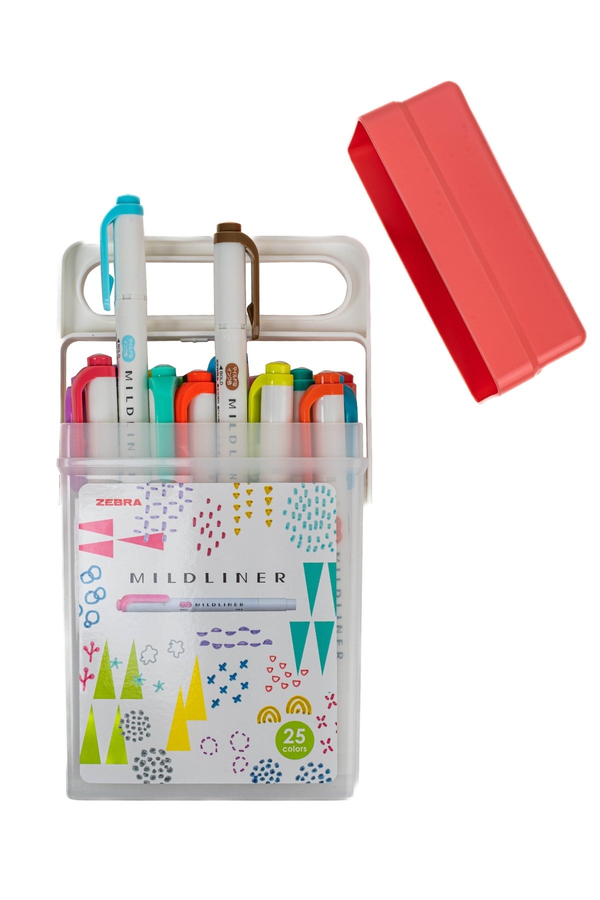 Zebra Mildliner Z BOX 25'li Çift Uçlu Fosforlu İşaretleme Kalemi Plastik Çantalı Set / WKT7-25C-ZBOX