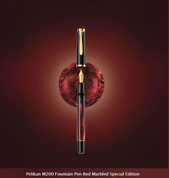 Pelikan Classic M200 Special Edition Dolma Kalem Marbled Red EF Uç