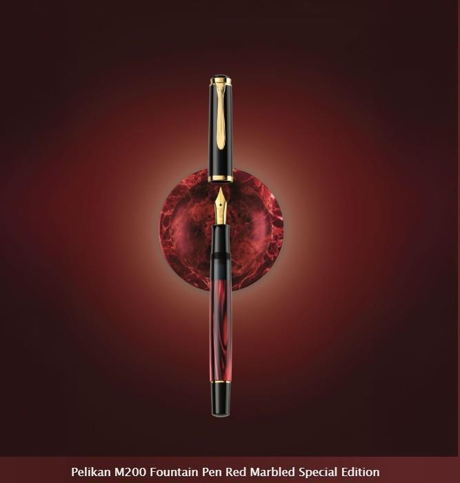 Pelikan Classic M200 Special Edition Dolma Kalem Marbled Red EF Uç