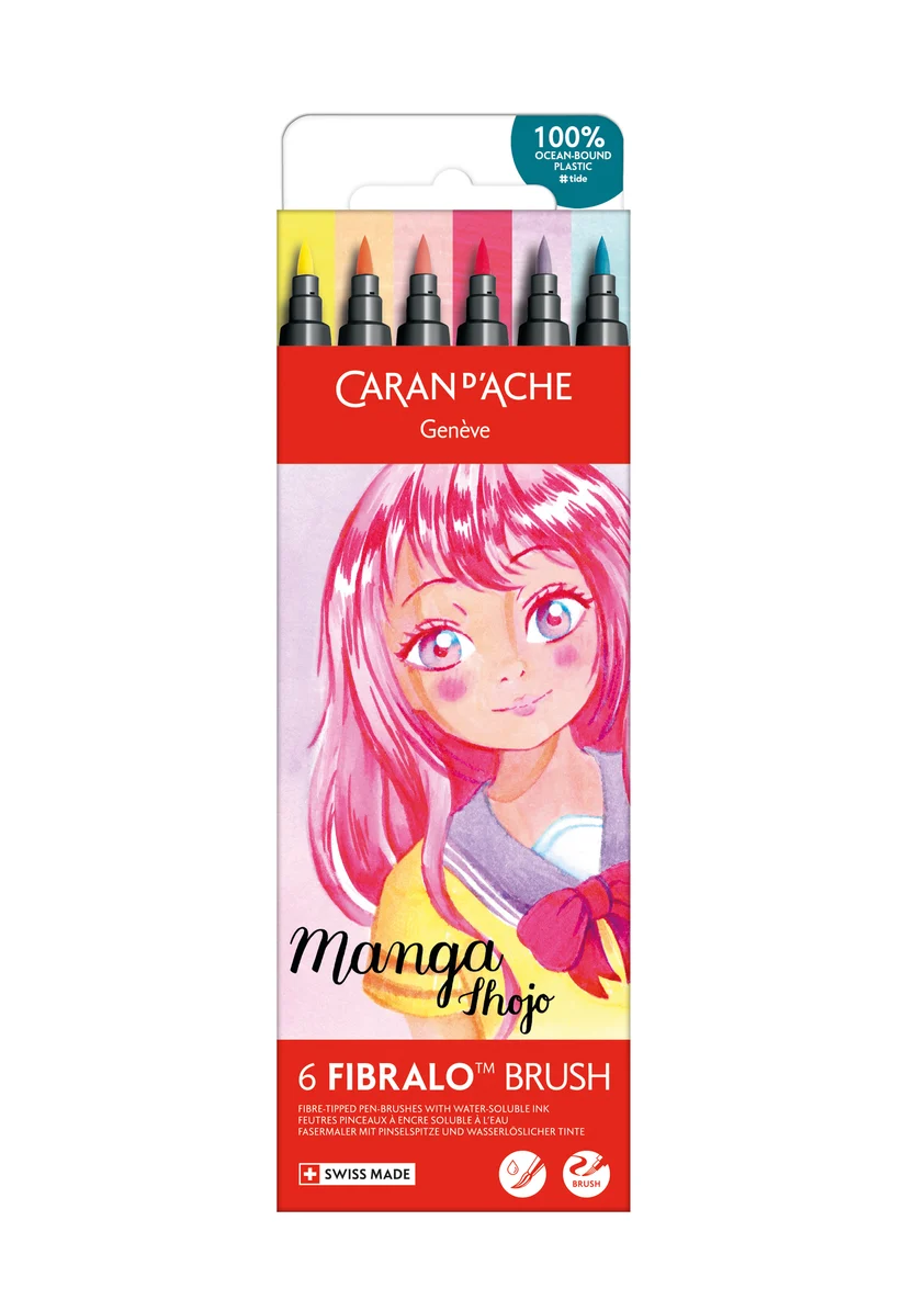 Caran d'Ache Fibralo™ Brush Manga Shojo 6'Lı Keçeli Kalem Seti 186-801