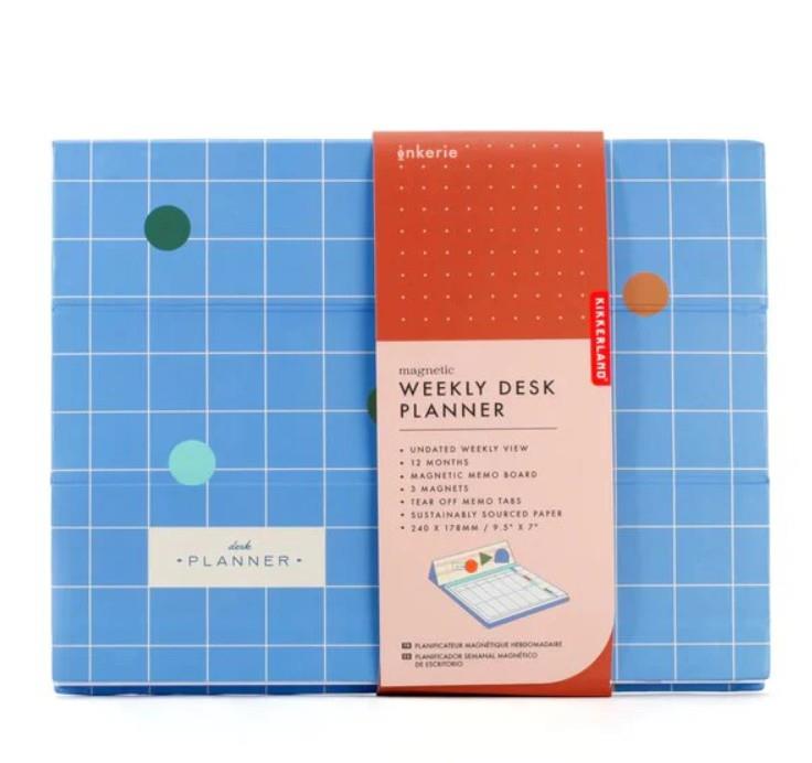 Kikkerland Inkerie Retro-Design Weekly Desk Planner Haftalık Planlama Seti