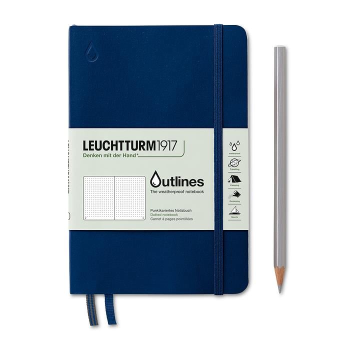 Leuchtturm1917 Outlines, Hava Koşullarına Dayanıklı B6+, Yumuşak Deri Kapak Signal  Navy Blue Defter 372334