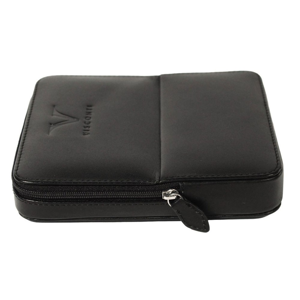 Visconti Black Leather Pen Holder 6 Places