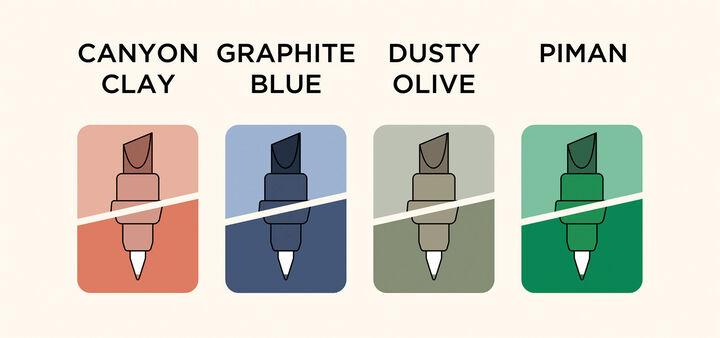 Kokuyo Me Marking Pen 2 way 4 Color Set  Çift Taraflı Kalem Seti