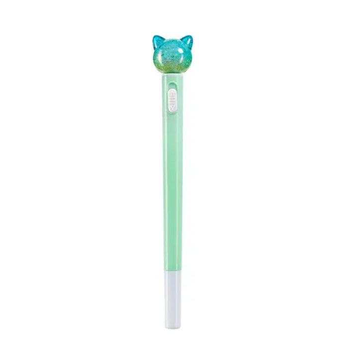 Miquelrius Back2Fun Kedi Yeşil LED Işıklı Tükenmez Kalem 