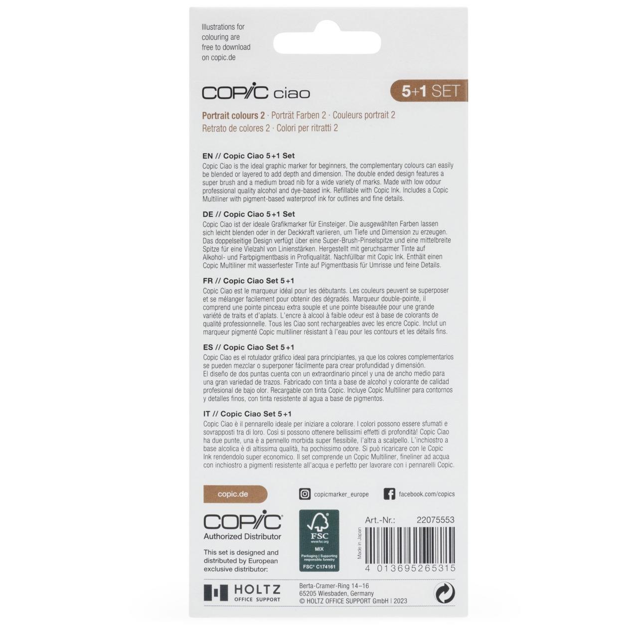 Copic Ciao 5+1 Set - Portrait Colors 2