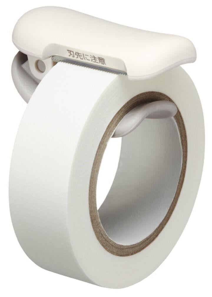 Kokuyo Karu Cut clip-type Washi Tape Cutter Kesme Makası 10~15mm Beyaz