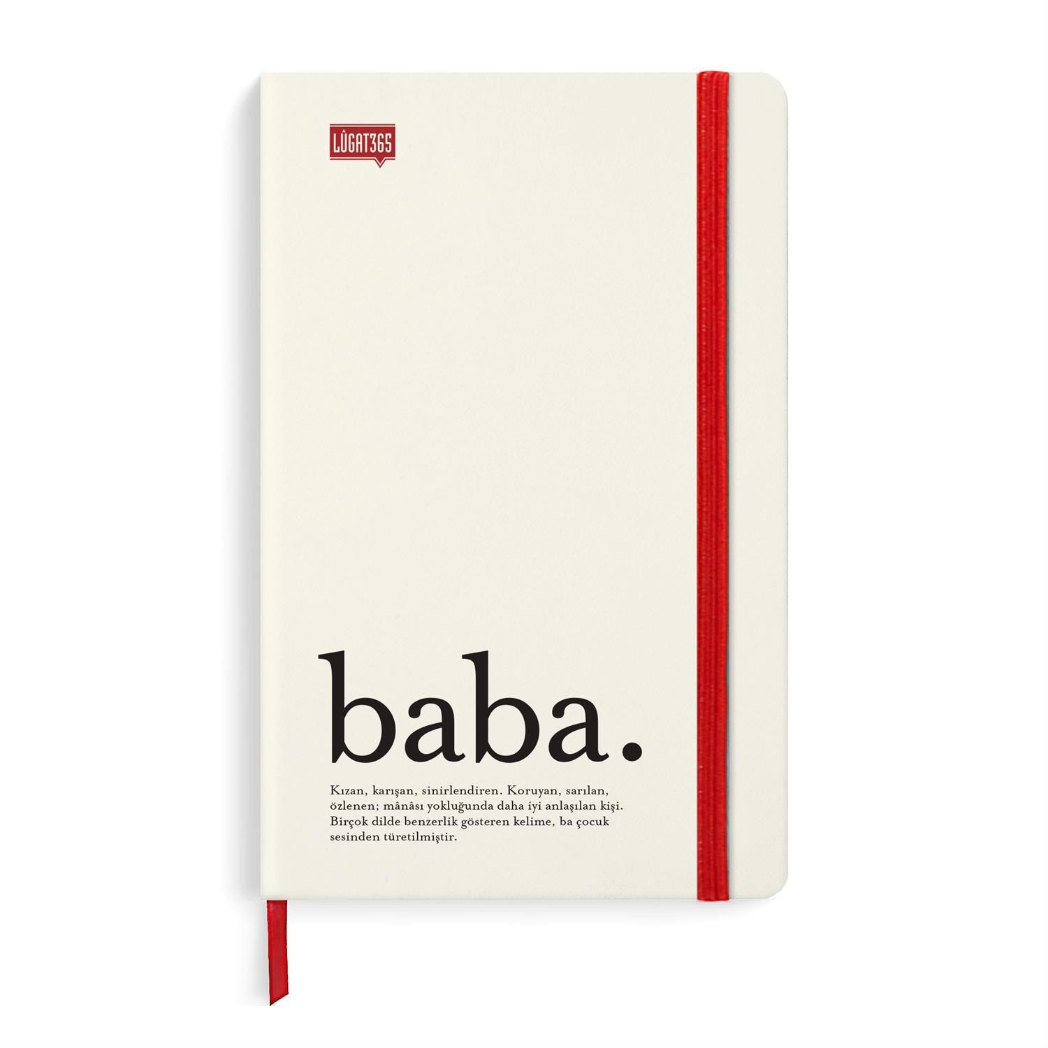 Lûgat365 Baba Sert Kapaklı Lastikli Defter