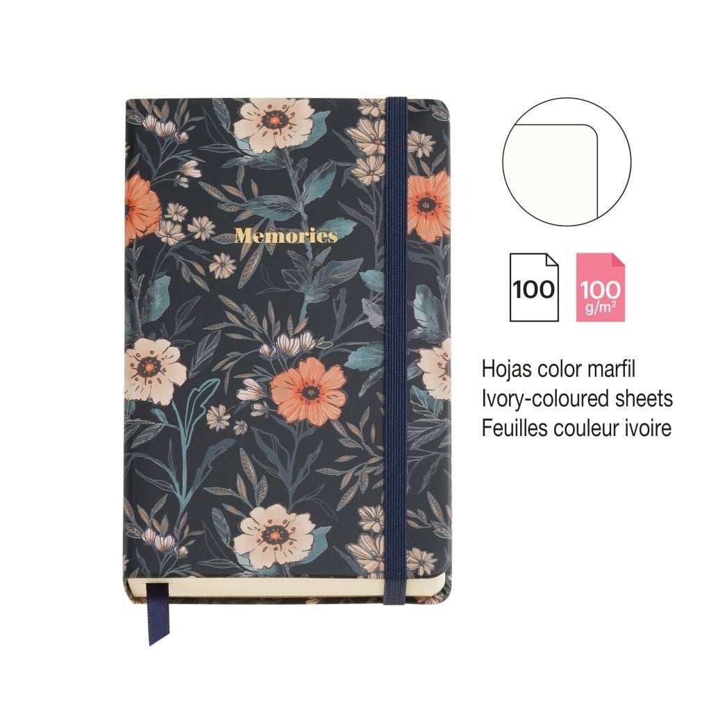Miquelrius A6  British Bloom- 200 gr Çizgisiz Kalın Kapak  Defter