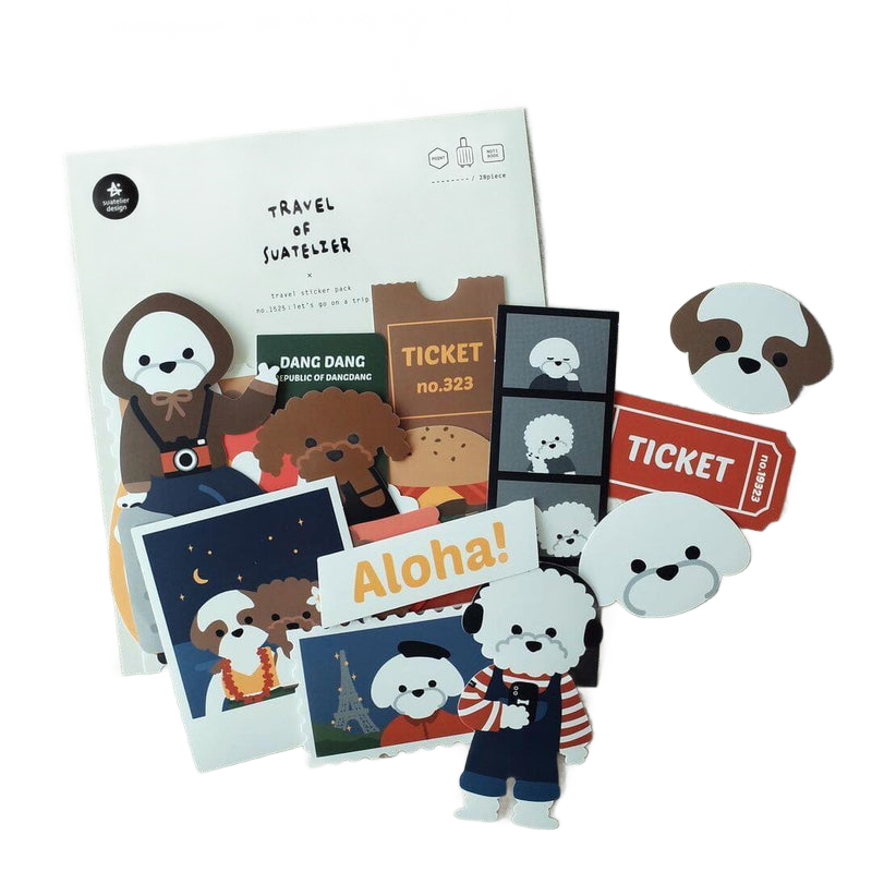 Suatelier Travel Luggage Sticker Pack Valiz Etiket Seti - Let's Go on a Trip