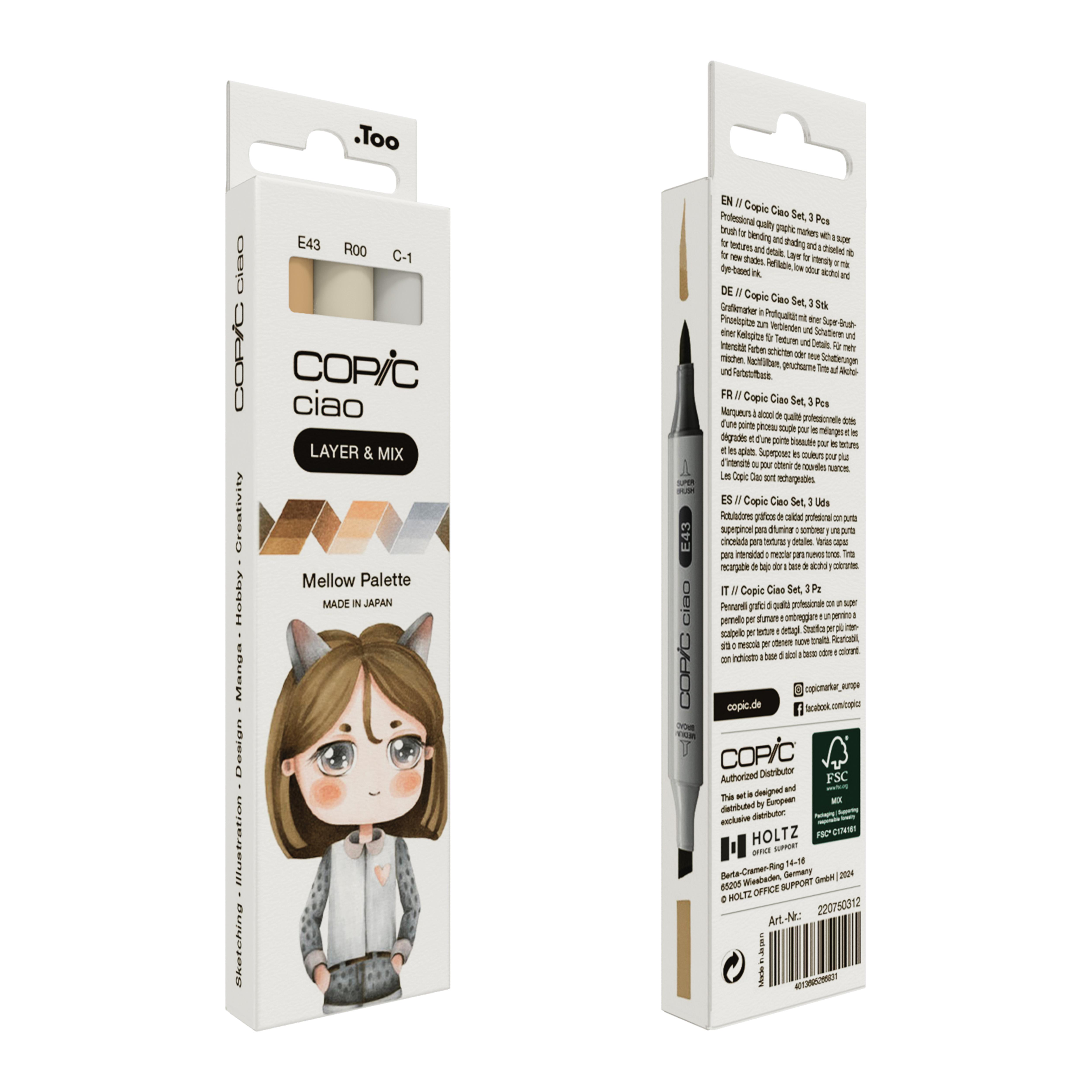 Copic Ciao 3'lü Layer & Mix Set - Mellow Palette