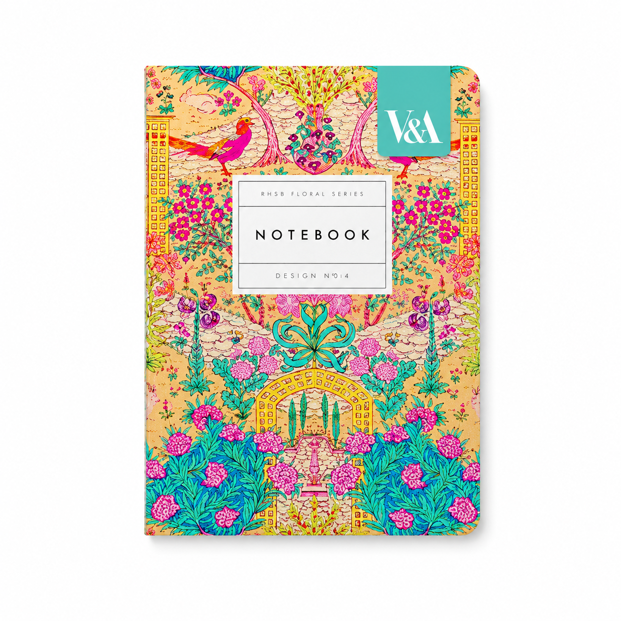 Ohh Deer V&A Tasarımı A6 176 Sayfa Premium Yumuşak Kapak Çizgili Defter Neon Floral Ornate Garden 12548