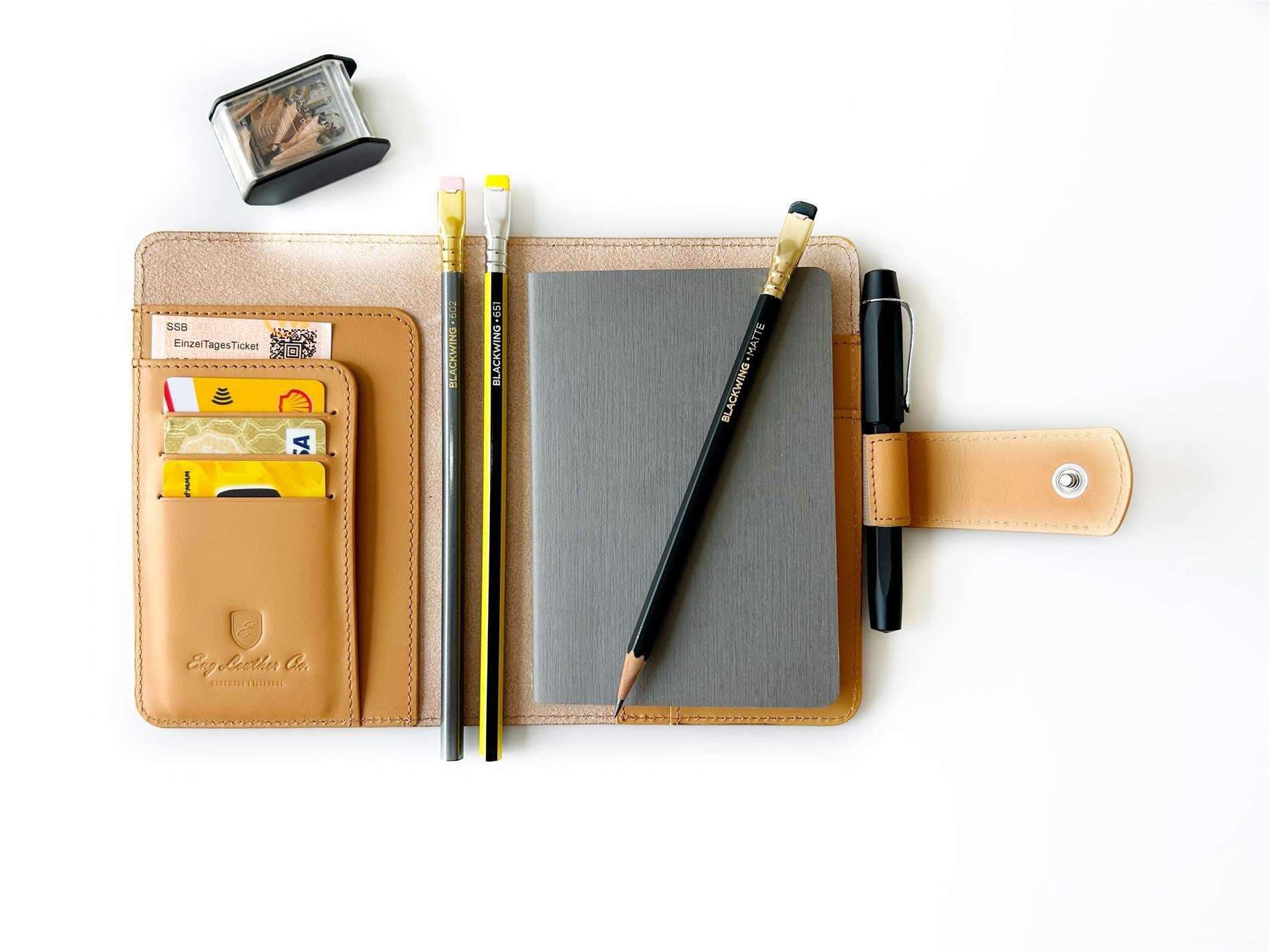 Eng Leather Aged Natural A6 Ebatlı Deri Defter Kılıfı ve Organizer
