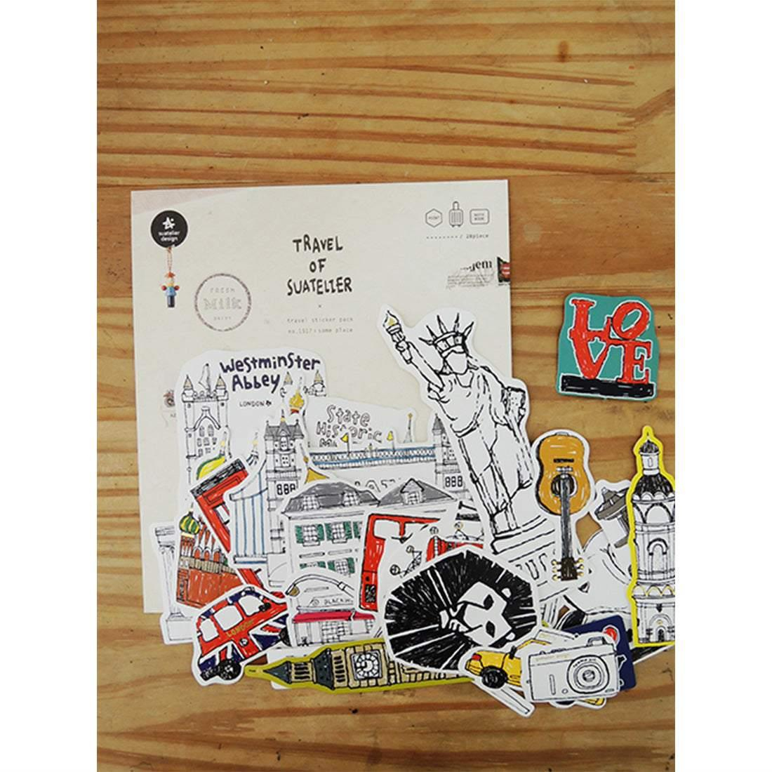 Suatelier Travel Luggage Sticker Pack Valiz Etiket Seti - Some Place
