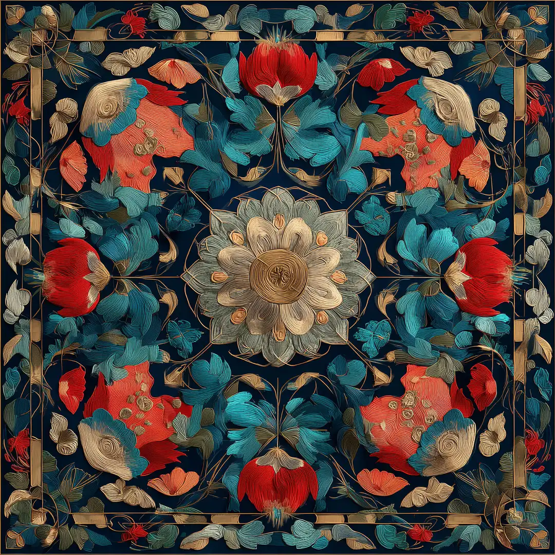Celestial Bloom İpek Fular