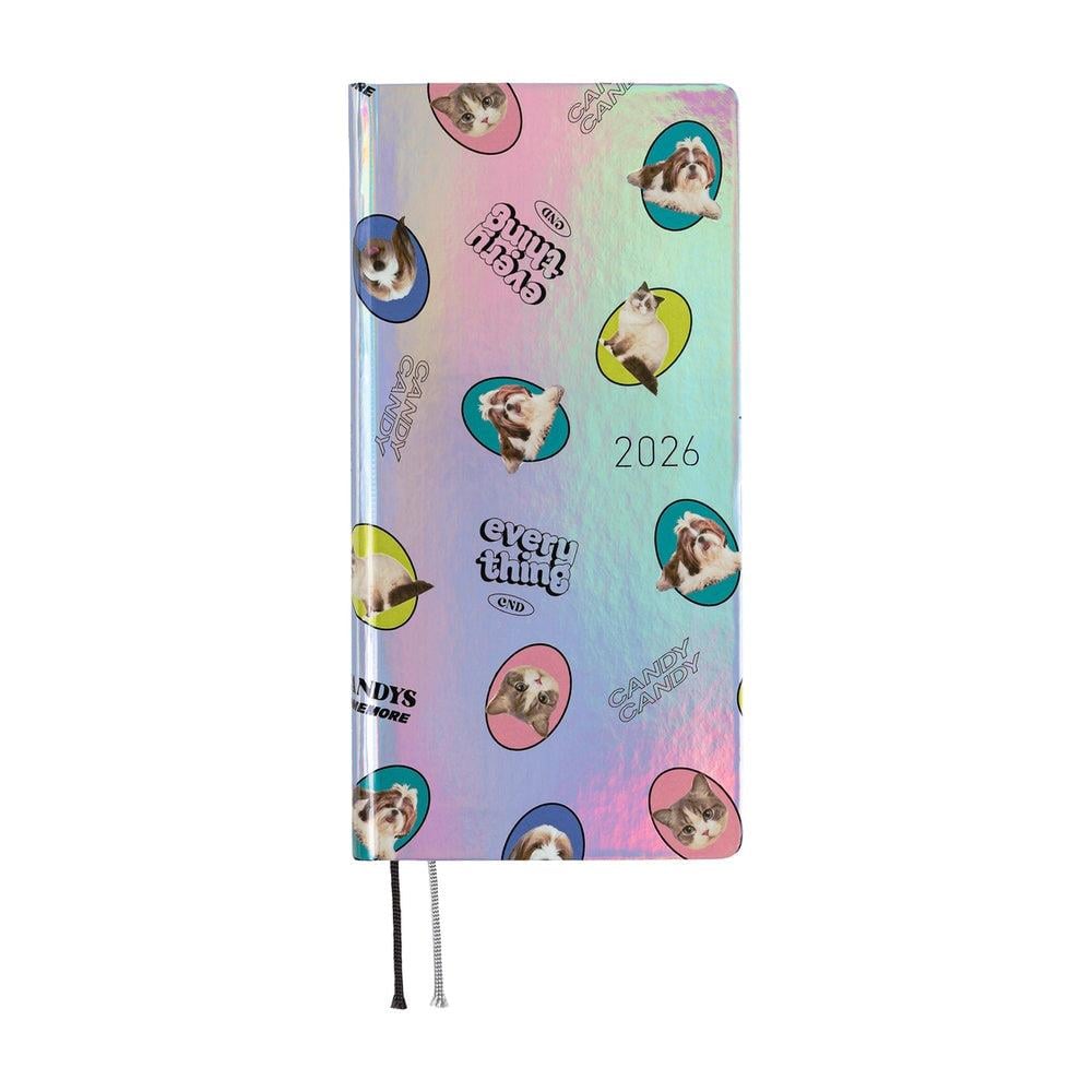 Hobonichi Techo Weeks - English - Candy Stripper: Random Dog & Cat (Aurora) - 2026 Jan Start