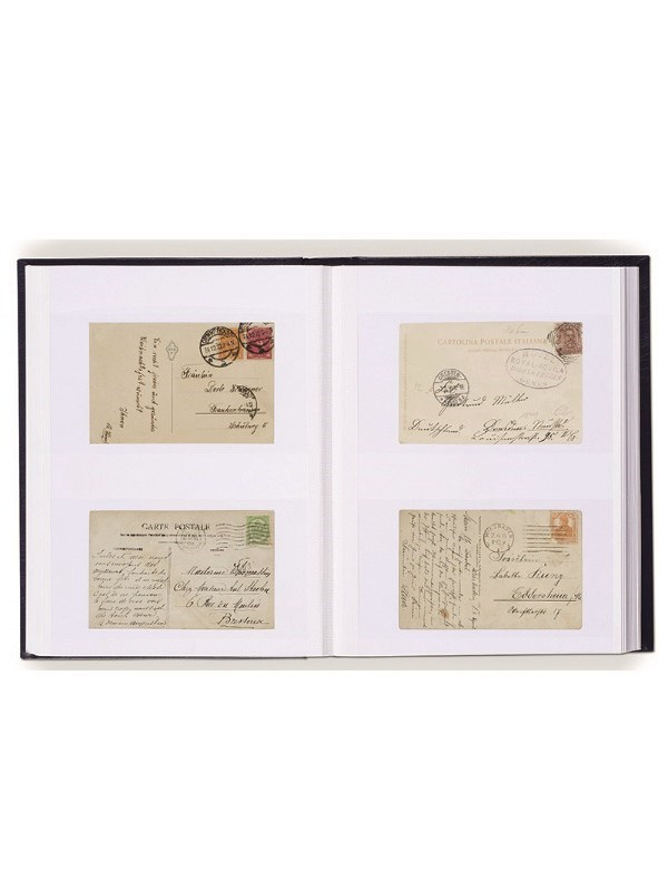 Leuchtturm Zarf Koleksiyonu İçin A4+ Boyut, 32 Yaprak, 64 Sayfa, 128 Adet Bölme (Beyaz Zemin) - Siyah PH-273038