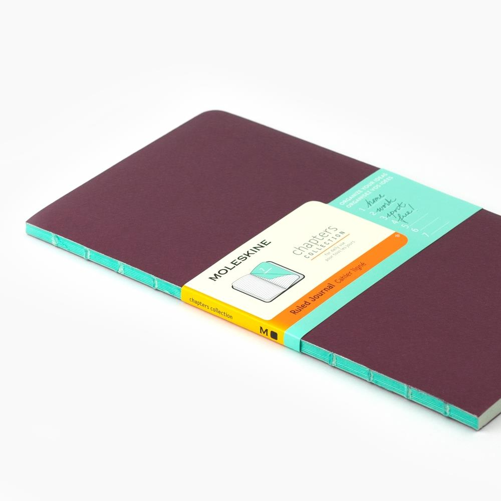 Moleskine Açık Dikiş Chapters Collection Ruled (Çizgili) Defter Dark Violet Medium 112 Sayfa  9.5 x 18 cm