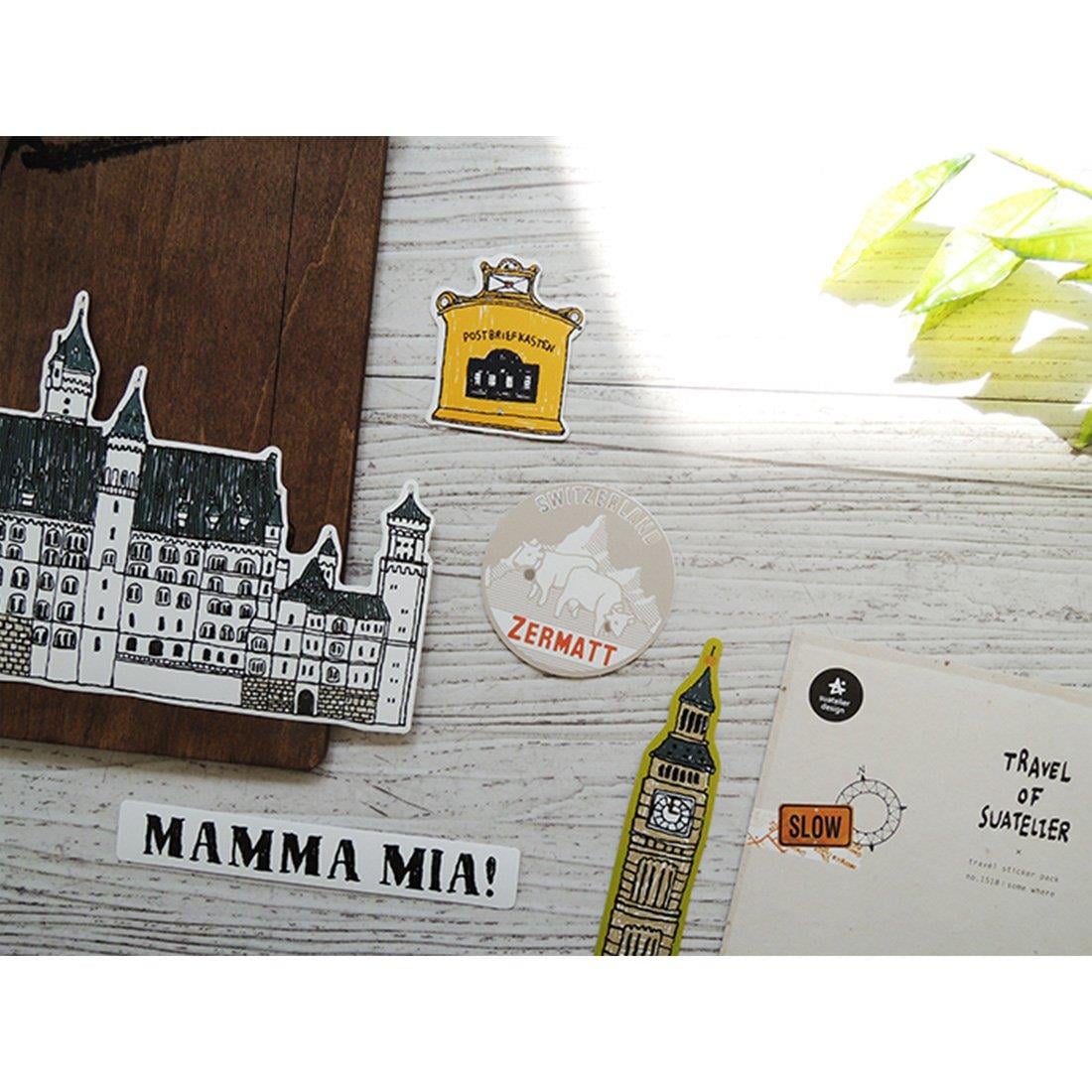 Suatelier Travel Luggage Sticker Pack Valiz Etiket Seti - Some Where