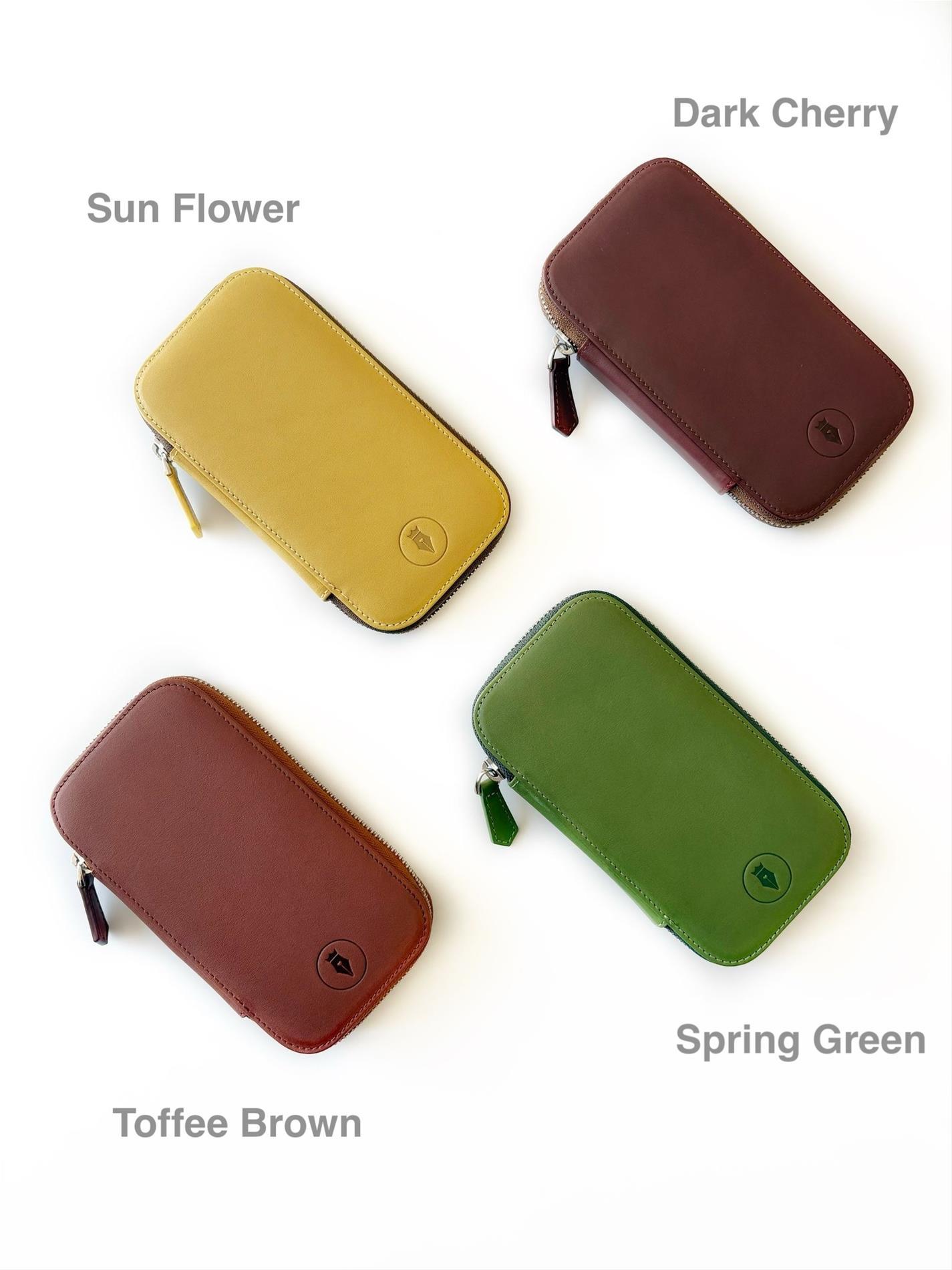 Eng Leather 3'lü  Deri Kalem Kılıfı  Sping Green