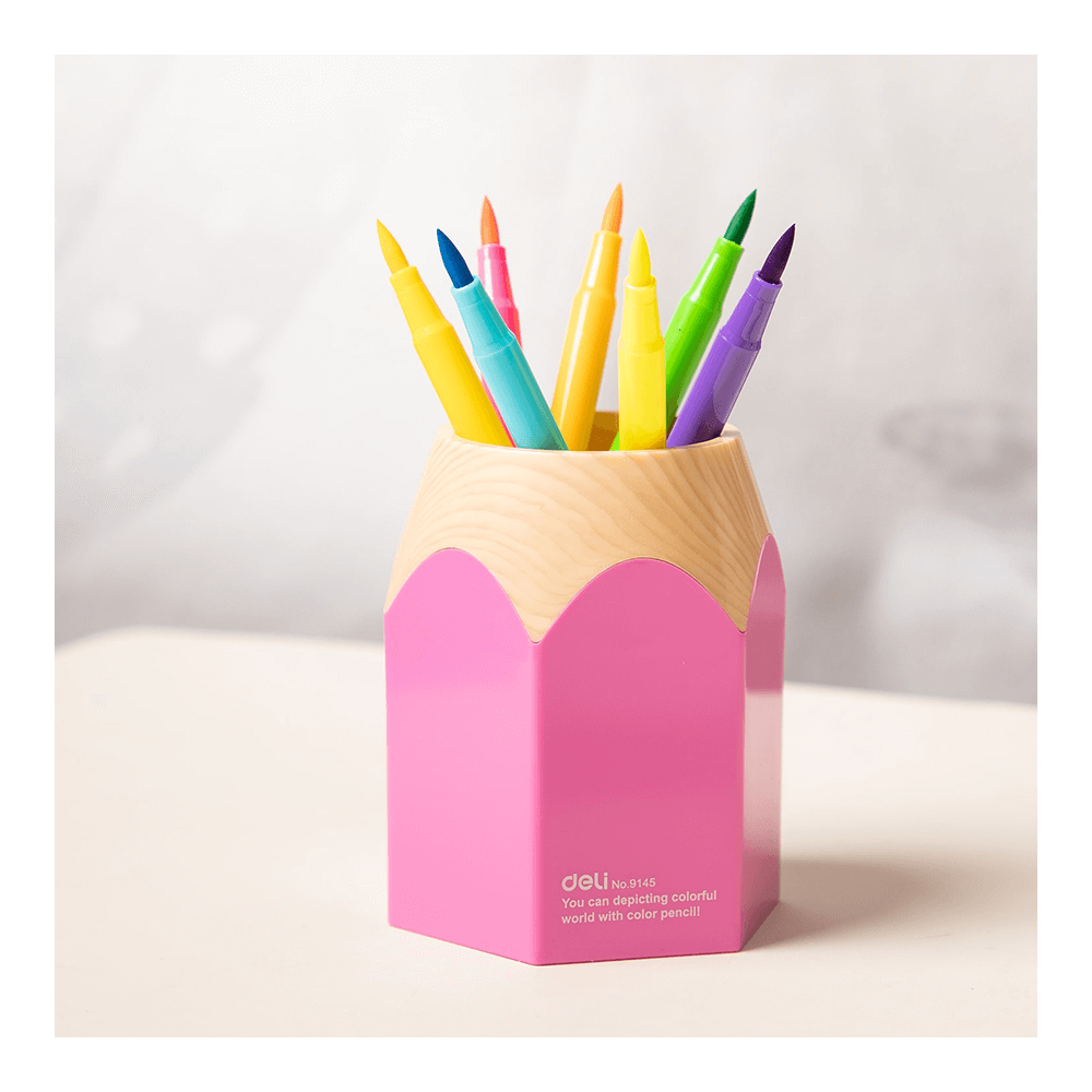 Deli Masa Üstü Kalemlik 87x76x104mm 9145 Pembe