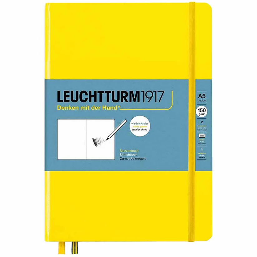 Leuchtturm1917 Medium (A5) 112 pages 150 gsm Sketchbook Eskiz Defteri - Lemon Yellow 362364