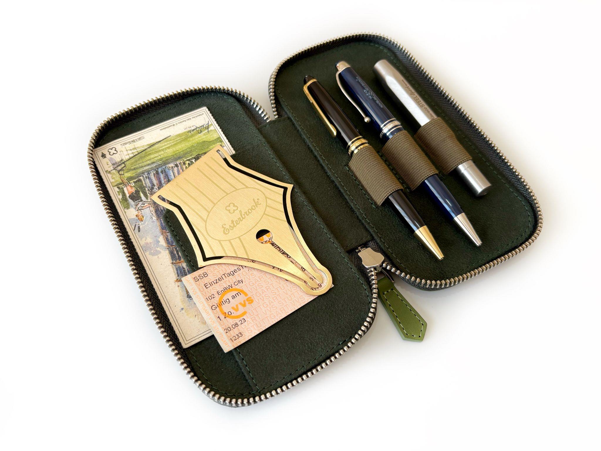 Eng Leather 3'lü  Deri Kalem Kılıfı  Sping Green