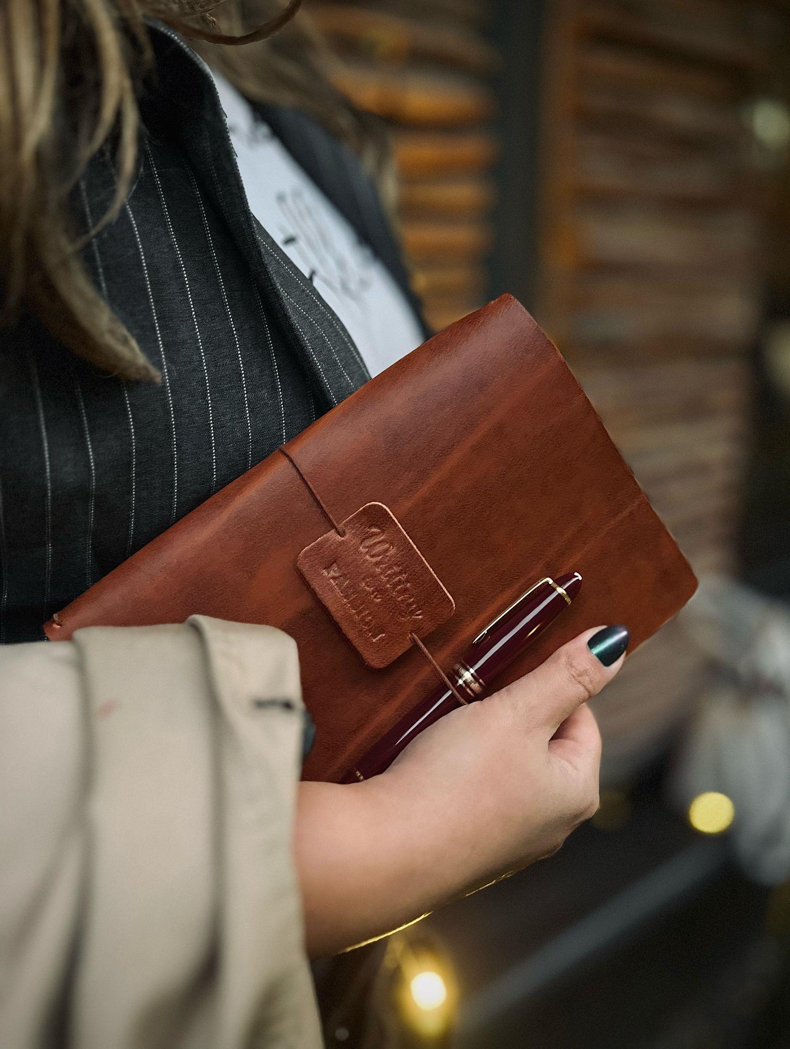 Aegan Leather A5 Deri Defter Kılıfı Kahverengi
