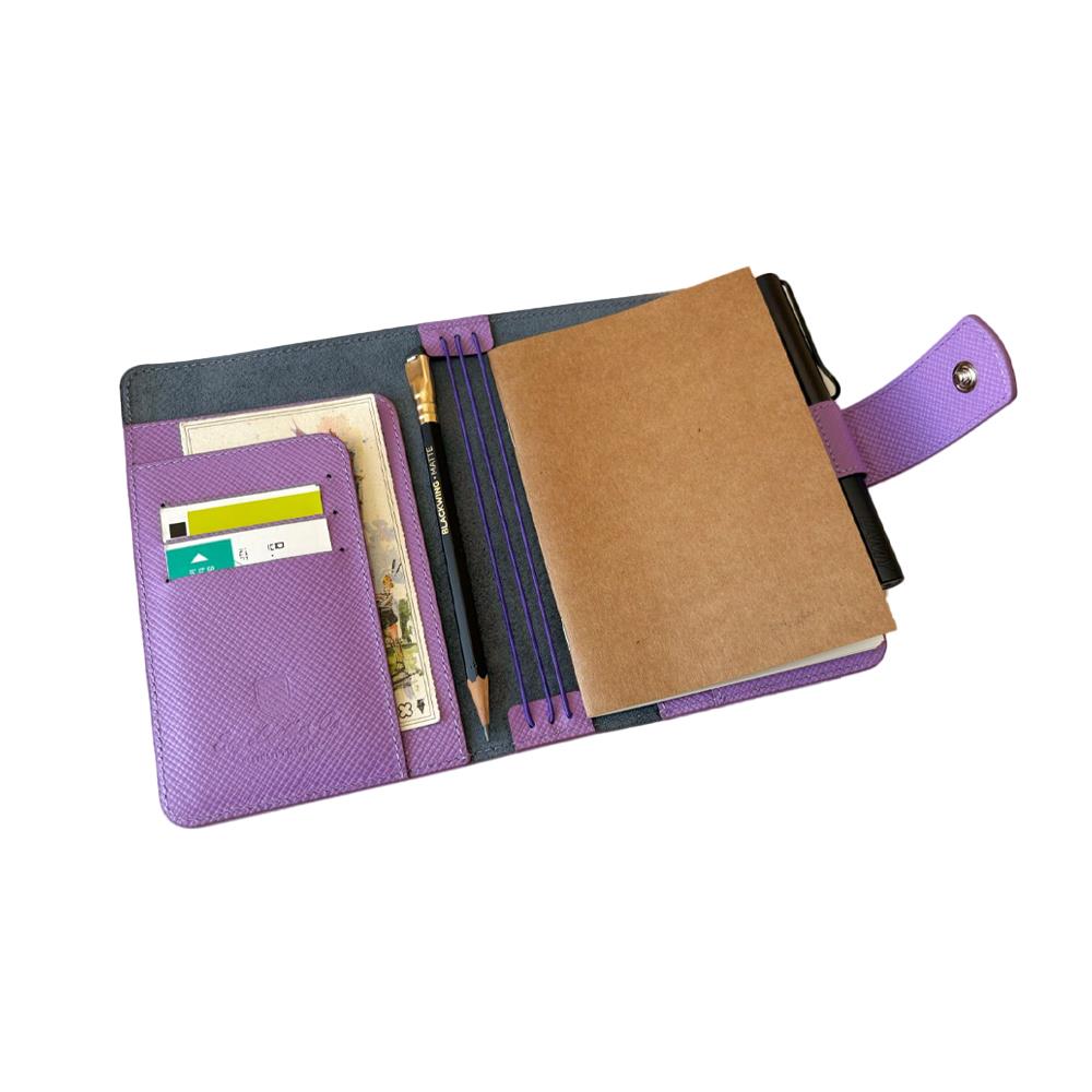 Eng Leather Saffiano Deri Koleksiyonu  A6 Defter & Kalem Çantası Lollipop