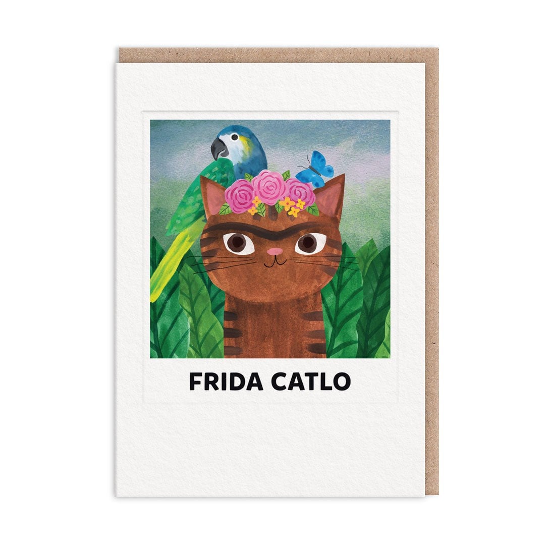 Ohh Deer Angela Rozelaar Tasarımı 7x5 Kartpostal Frida Catlo 13357