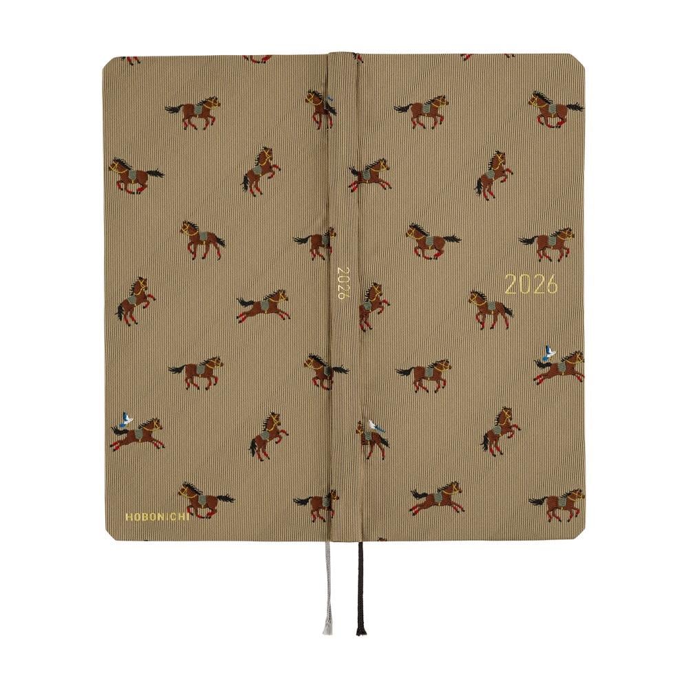 Hobonichi Techo Weeks - English - Bow & Tie: Galloping Horses - 2026 Jan Start