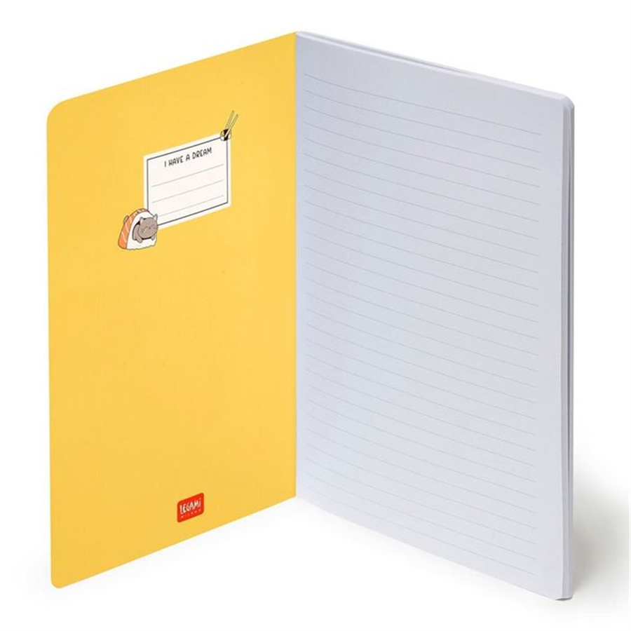 Legami Çizgili Defter - Quaderno - Orta - Sushi Kedi