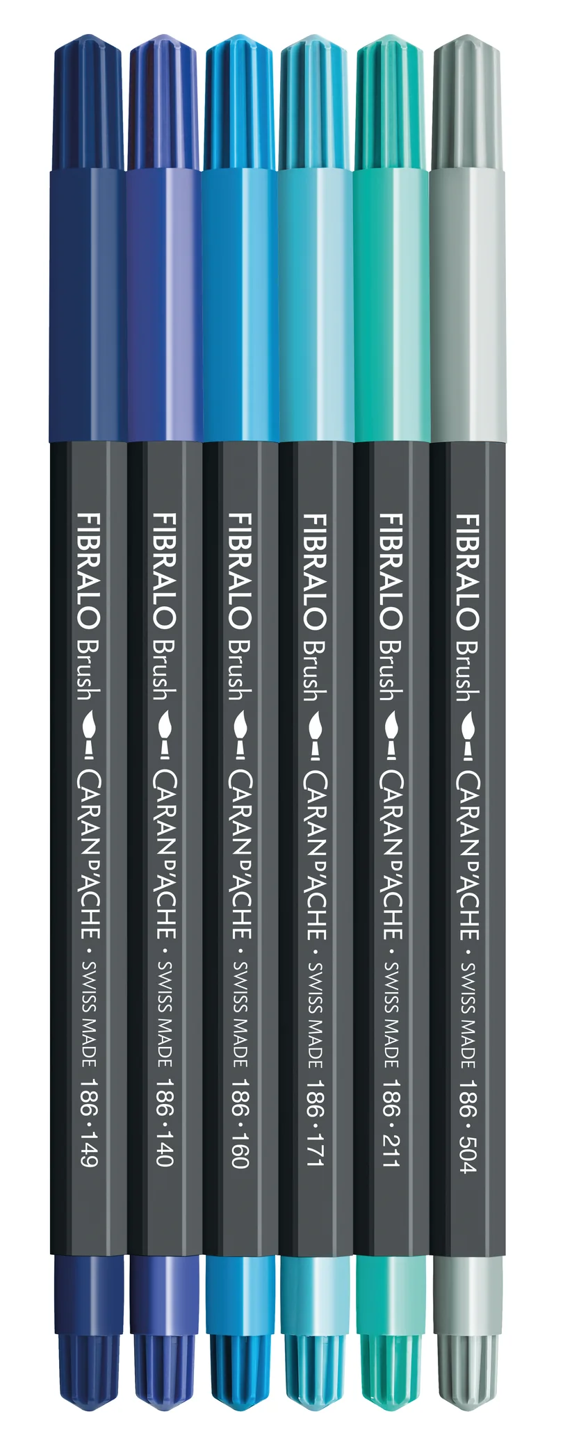 Caran d'Ache Fibralo™ Brush Marine 6'Lı Keçeli Kalem Seti 186-805
