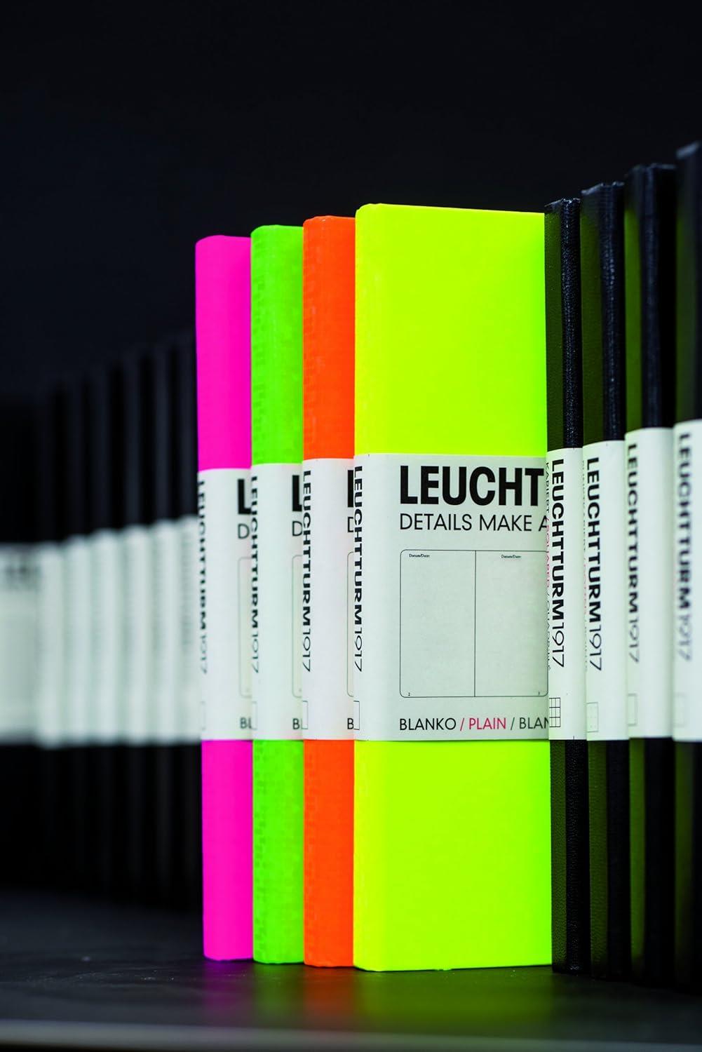Leuchttrum 1917 Medium(A5) Sert Kapak, 251 Numaralandırılmış Düz Sayfa Defter Neon Orange 345060