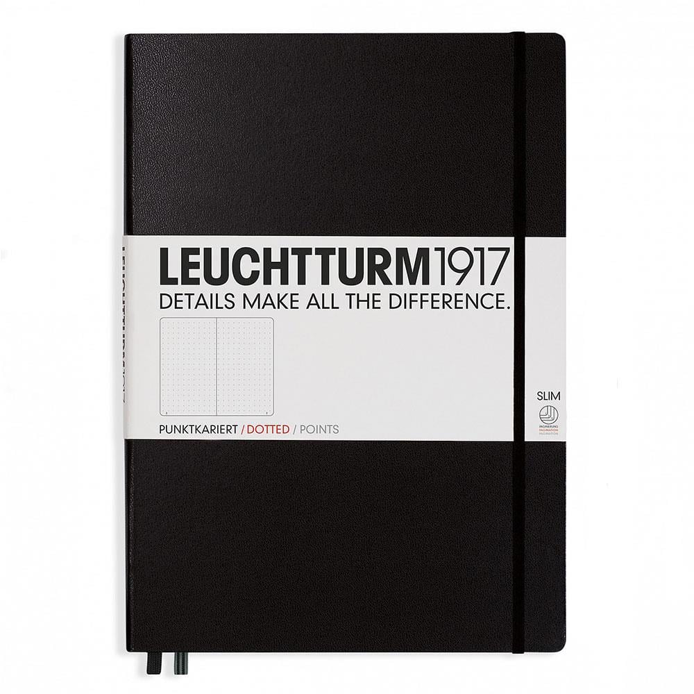 Leuchtturm1917 Master Slim A4+ Noktalı Defter Black 321149