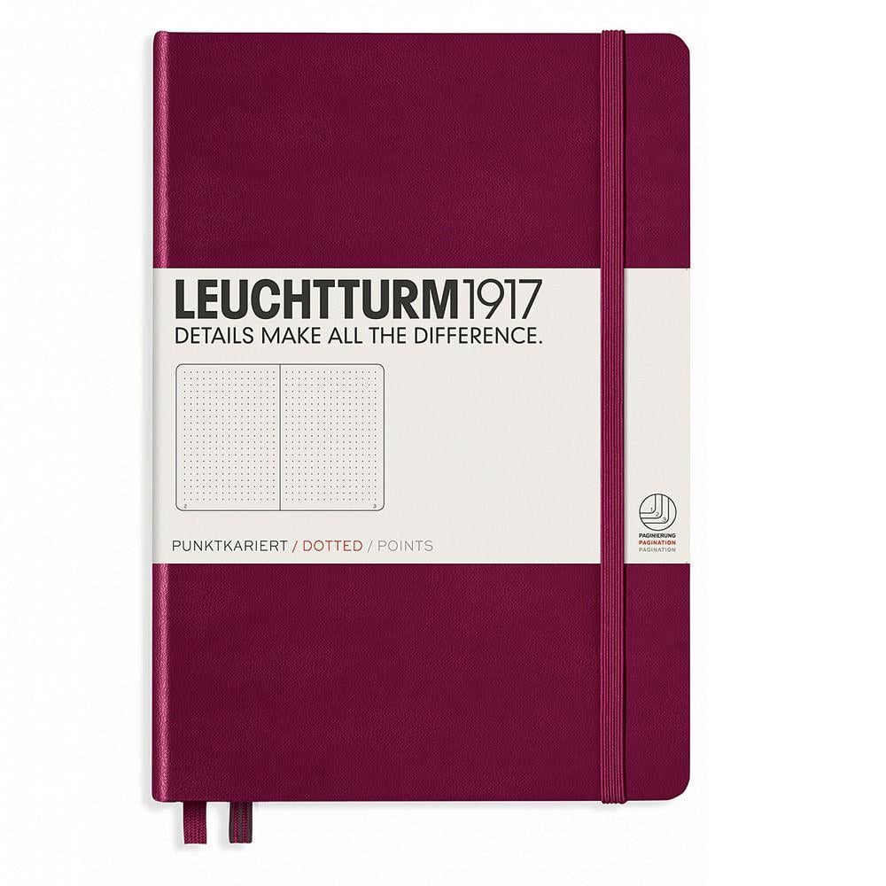 Leuchttrum 1917 Medium(A5) Sert Kapak, 251 Numaralandırılmış Noktalı Sayfa Defter Port Red 359695