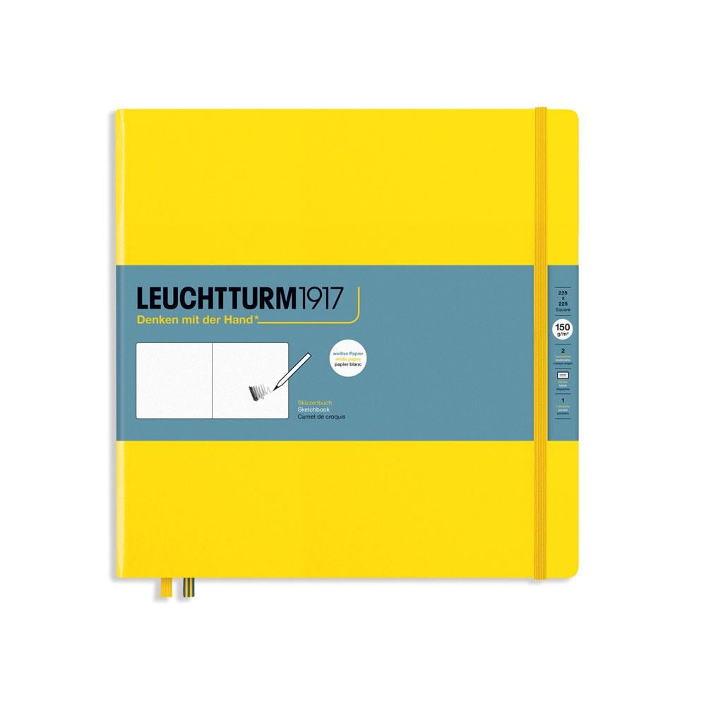 Leuchtturm1917 Sketchbook - Eskiz Defteri Kare Boy, Sert Kapak 112 Beyaz Sayfa (150 gr), Lemon 362360