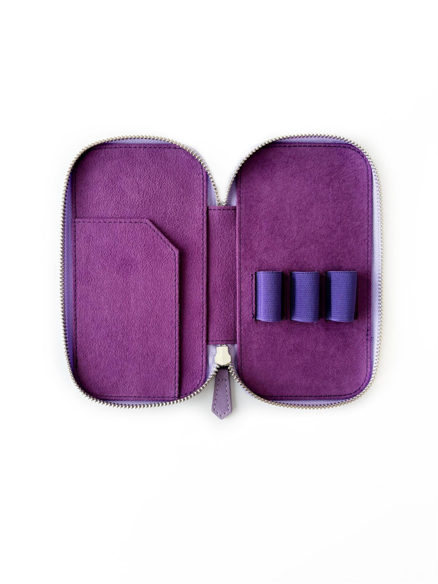 Eng Leather Light Lavender Violet 3'lü Deri Kalem Kılıfı