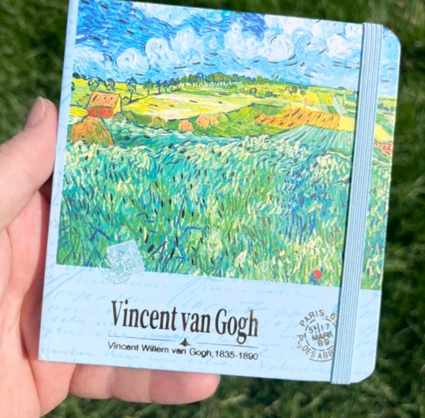 Nova Crafts Van Gogh Manzara Yaldızlı Kare Lastikli Tarihsiz Ajanda
