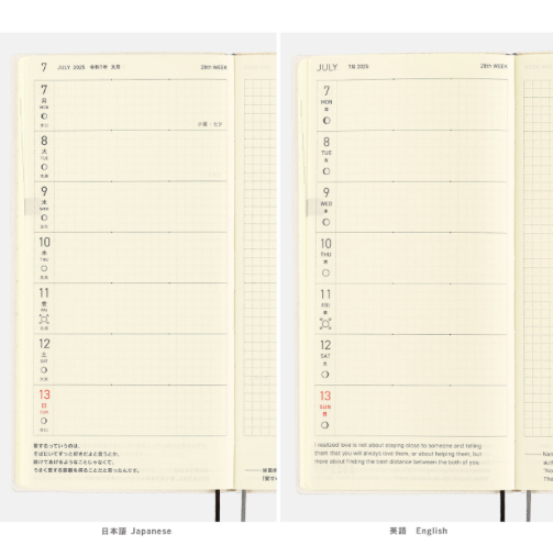 Hobonichi Techo Weeks 2025 Hiroko Kubota: Night Cherry Blossom Snow Globe Ajanda/Planner