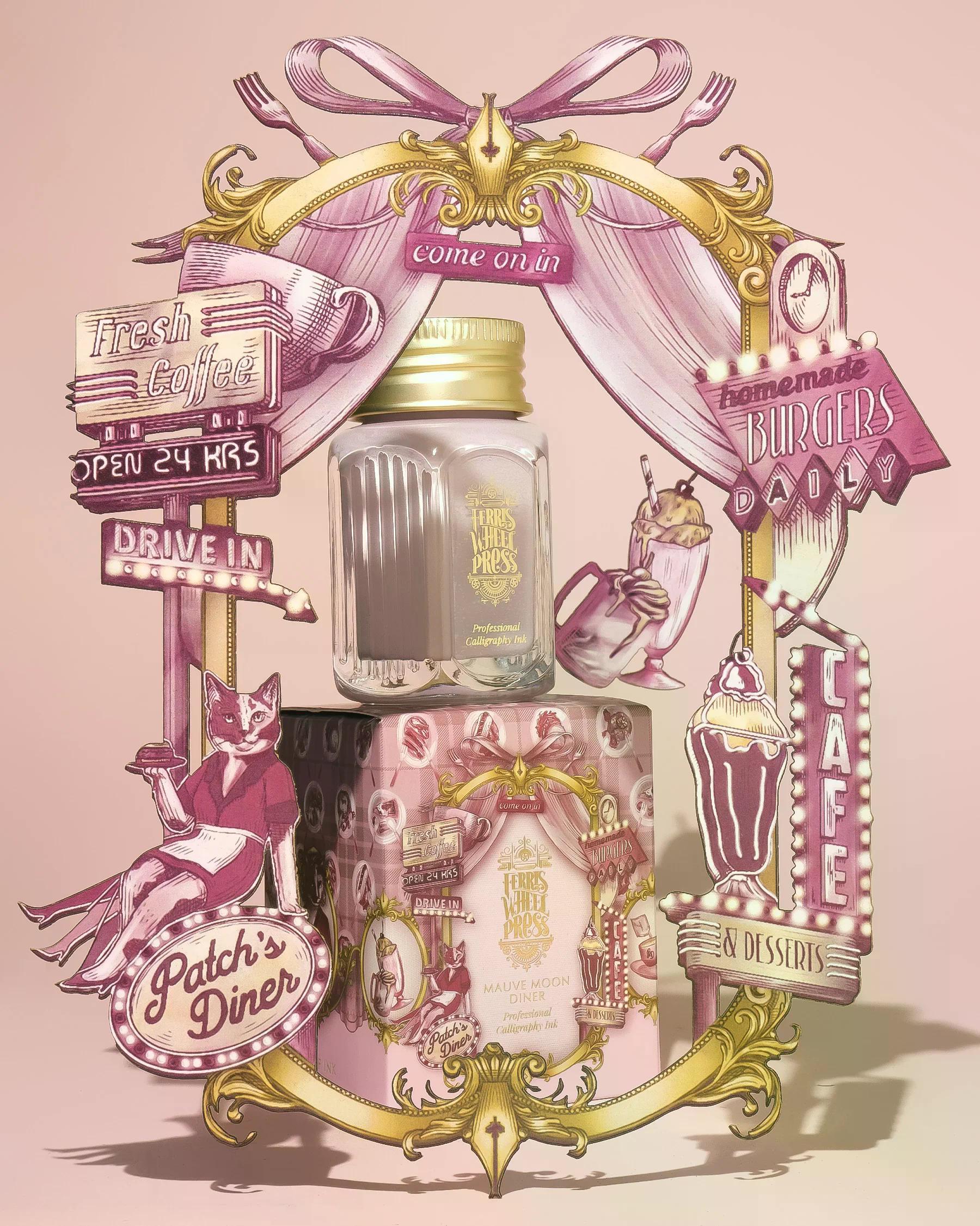 Ferris Wheel Press Mauve Moon Diner Kaligrafi Şişe Mürekkep - 28 ml